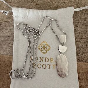 Kendra Scott Matte Silver Stacked Geometric Pendant Necklace